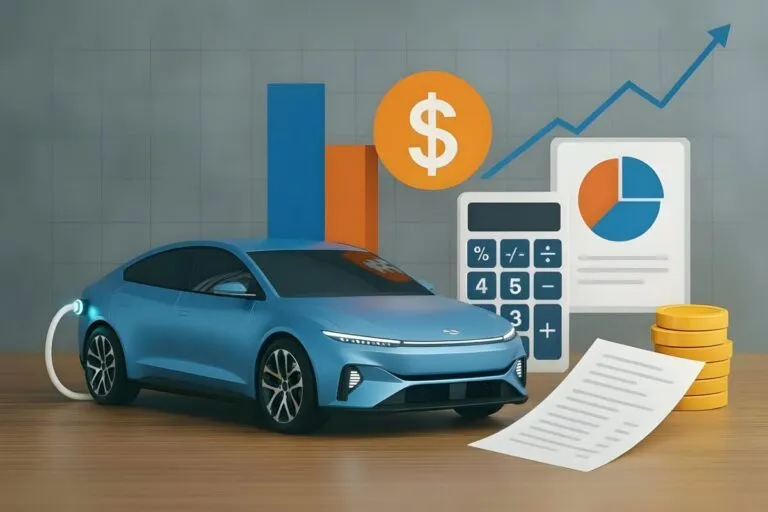 Cálculo financiero para costo de seguro vehículo eléctrico en EE UU, cifras y comparativo de costos.
