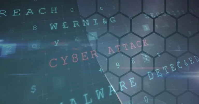 Ilustración digital sobre ciberataques y riesgos financieros en la industria aseguradora, destacando la necesidad de inversión en ciberseguridad.