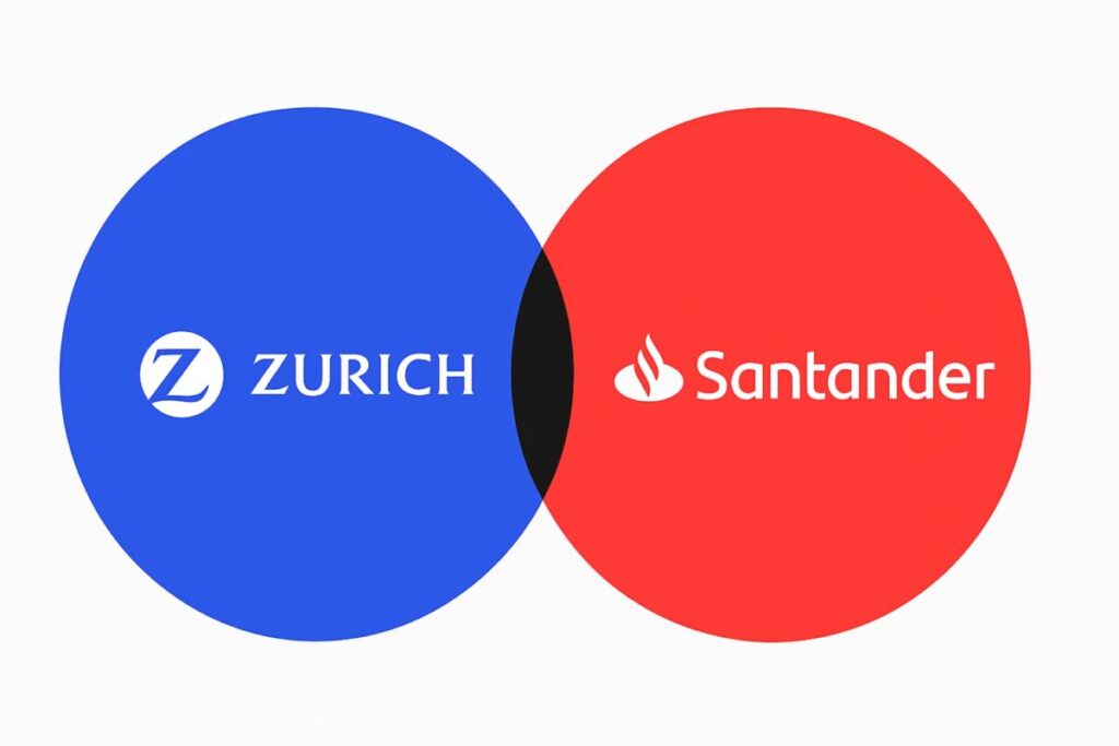 Logos de Zurich y Santander representando dividendo eventual aprobado con utilidades retenidas