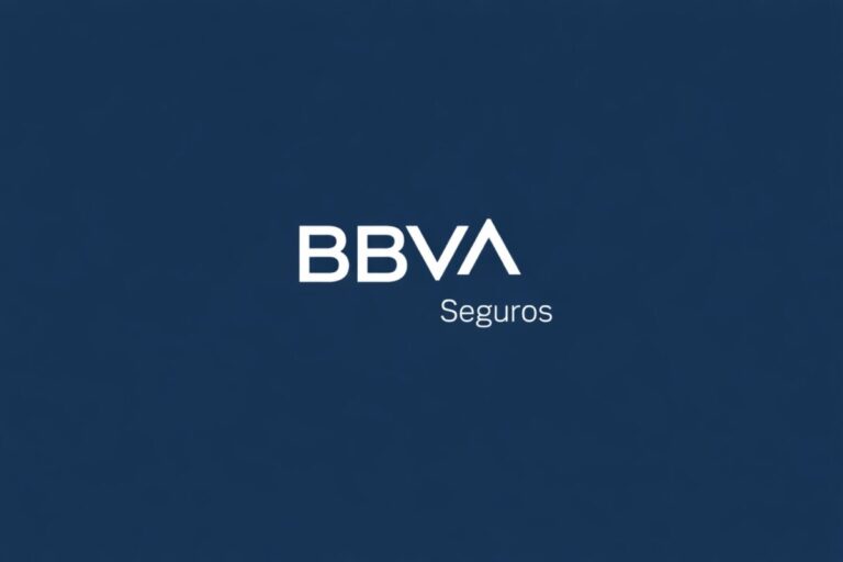 Imagen editorial del logotipo de BBVA Seguros sobre fondo azul, estilo profesional y moderno, optimizada para medios digitales
