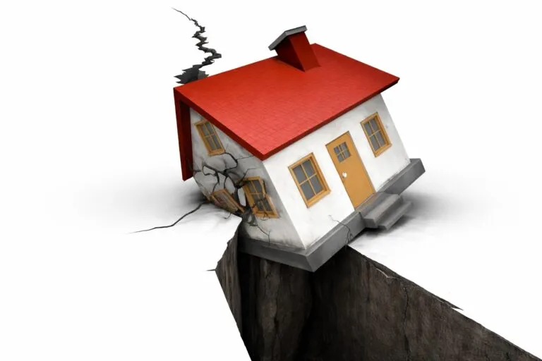 Casa afectada por un sismo, con daños visibles, representando la importancia de los seguros antisísmicos en México