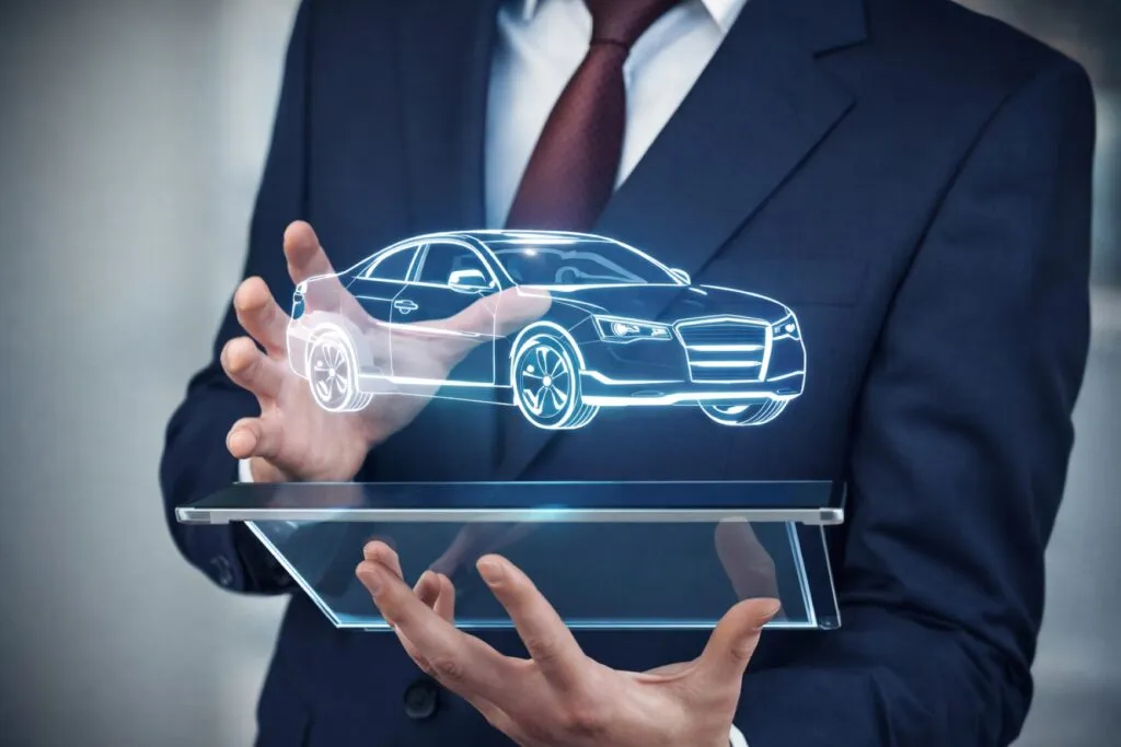 seguros de auto en México con tecnología digital, telemetría y vehículos conectados en entorno urbano moderno