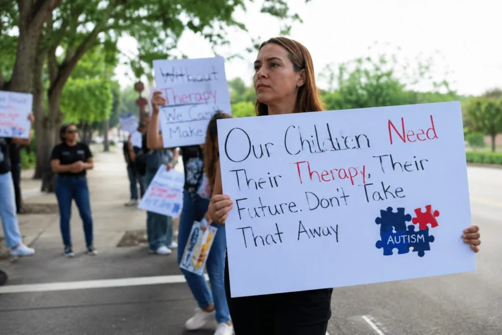 Familias protestan por cambios en cobertura de autismo y terapias infantiles en Florida