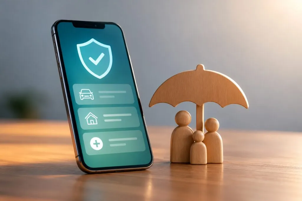 Dispositivos electrónicos con una plataforma de seguros digitales que representa la inversión recibida por Slingshot Insurance.